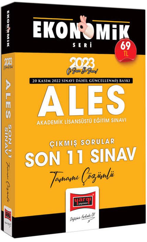 2023 ALES Tamamı Çözümlü Çıkmış Son 11 Sınav Soruları Ekonomik Seri (20 Kasım 2022 Sınavı Dahil) 