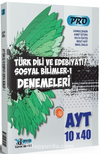 AYT Türk Dili ve Edebiyatı Sosyal Bilimler Pro 10 x 40 Denemeleri