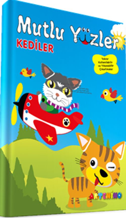 Mutlu Yüzler: Kediler & Tekrar Kullanılabilir ve Yıkanabilir Çıkartmalı Kitap Serisi