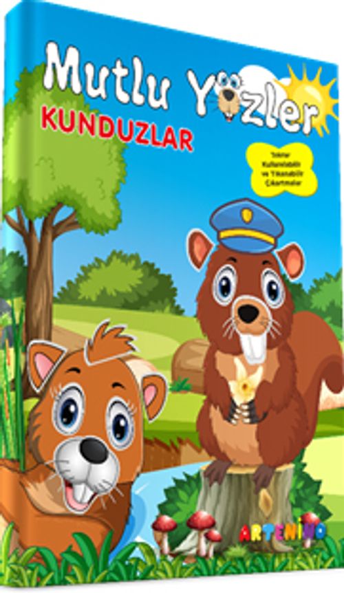 Mutlu Yüzler: Kunduzlar & Tekrar Kullanılabilir ve Yıkanabilir Çıkartmalı Kitap Serisi