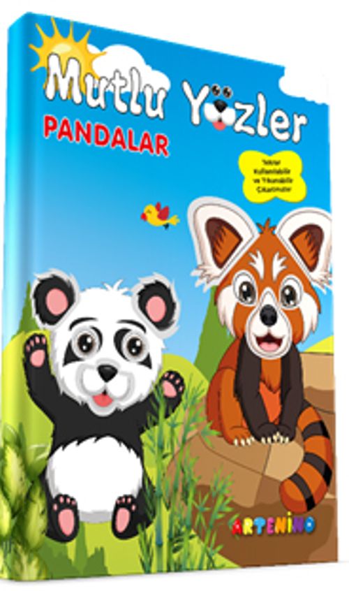 Mutlu Yüzler: Pandalar & Tekrar Kullanılabilir ve Yıkanabilir Çıkartmalı Kitap Serisi