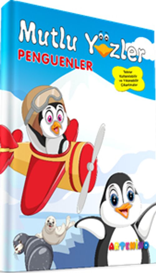 Mutlu Yüzler: Penguenler & Tekrar Kullanılabilir ve Yıkanabilir Çıkartmalı Kitap Serisi