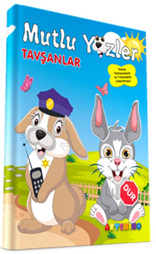 Mutlu Yüzler:  Tavşanlar & Tekrar Kullanılabilir ve Yıkanabilir Çıkartmalı Kitap Serisi