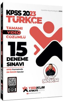 2023 KPSS Atölye Serisi Türkçe Tamamı Video Çözümlü 15 Deneme Sınavı 