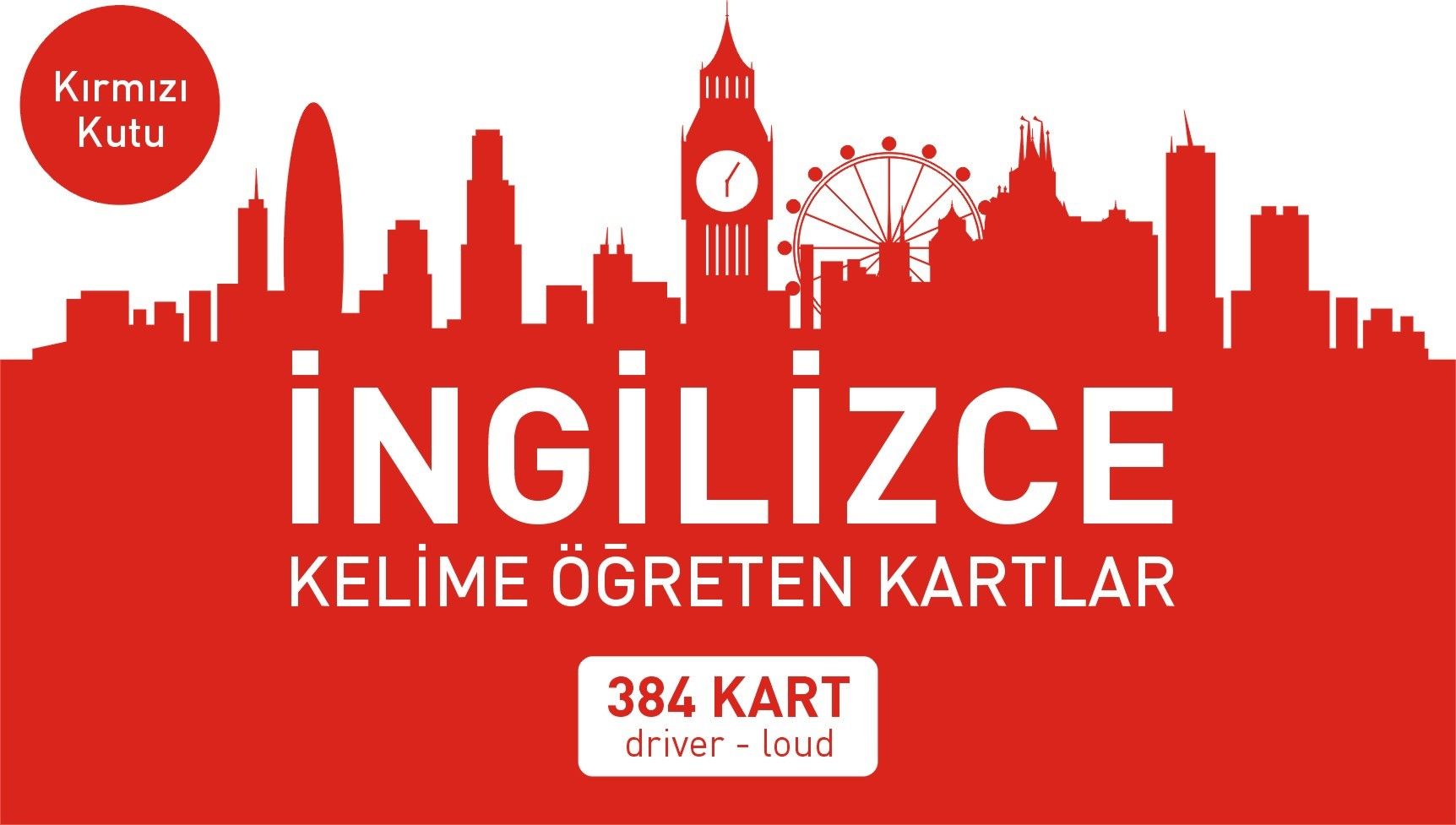 İngilizce Kelime Öğreten Kartlar Kırmızı Kutu (dirver-loud) (384