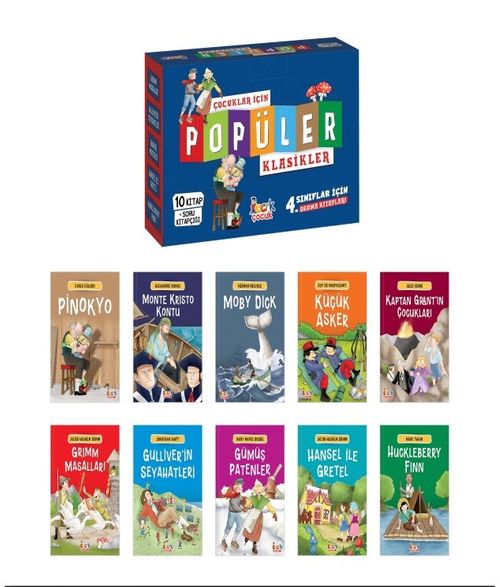Çocuklar İçin Popüler Klasikler (10 Kitap+Soru Kitapçığı)