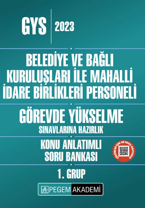 2023 Belediye ve Bağlı Kuruluşları ile Mahalli İdare Birlikleri Personeli GYS Konu Anlatımlı Soru Bankası 1.Grup
