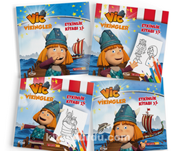 Vikingler Etkinlik Kitapları Seti / Boya Yaz Çiz Bul (4 Kitap)