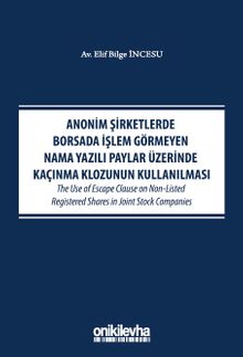 Anonim Şirketlerde Borsada İşlem Görmeyen Nama Yazılı Paylar Üzerinde Kaçınma Klozunun Kullanılması