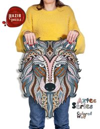 AZTEC Colored Wolf 644 Parça Hazır Puzzle (AZH58)