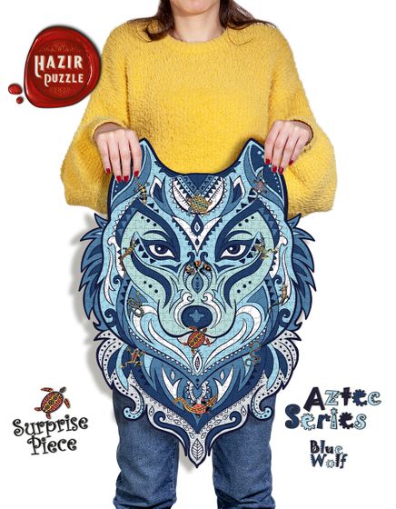 AZTEC Blue Wolf-Sürpriz Parçalı 617 Parça Hazır Puzzle (AZH57-S)