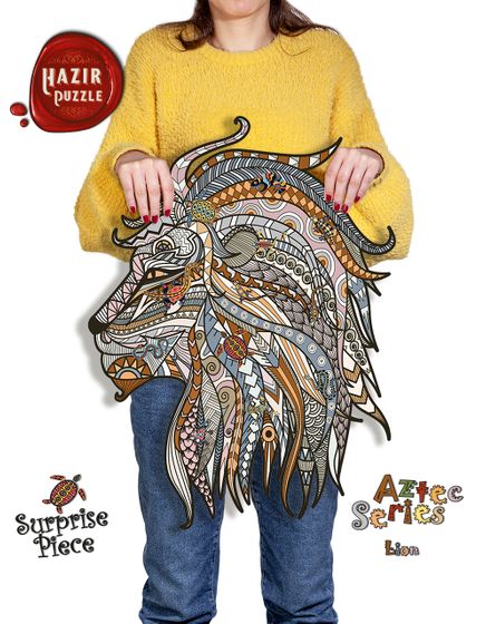 AZTEC Lion-Sürpriz Parçalı 490 Parça Hazır Puzzle (AZH35-S)