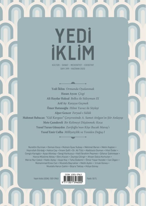7edi İklim Sayı:399 Haziran 2023 Kültür Sanat Medeniyet Edebiyat Dergisi