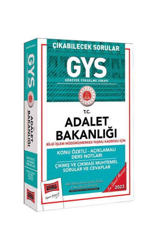 2023 Adalet Bakanlığı GYS Çıkabilecek Sorular Bilgi İşlem Müdürü (Merkez-Taşra) Kadrosu İçin Konu Özetli Ders Notları ve Soru Bankası 