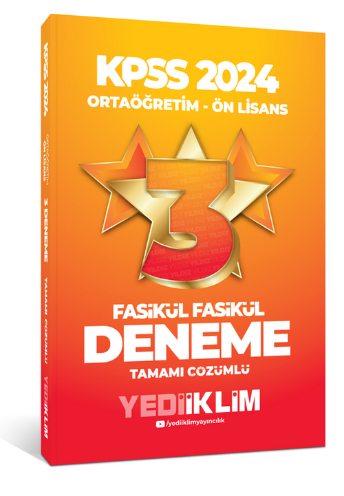 2024 KPSS Ortaöğretim-Önlisans  Fasikül Yıldız Tamamı Çözümlü 3 Deneme