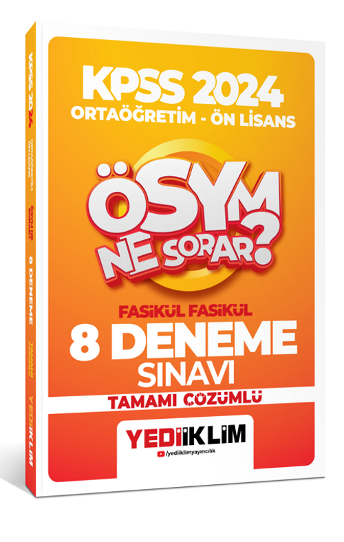 2024 KPSS ÖSYM Ne Sorar Ortaöğretim-Önlisans  Fasikül Tamamı Çözümlü 8 Deneme