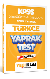 2024 KPSS Ortaöğretim - Ön Lisans Genel Yetenek Türkçe Çek Kopart Yaprak Test