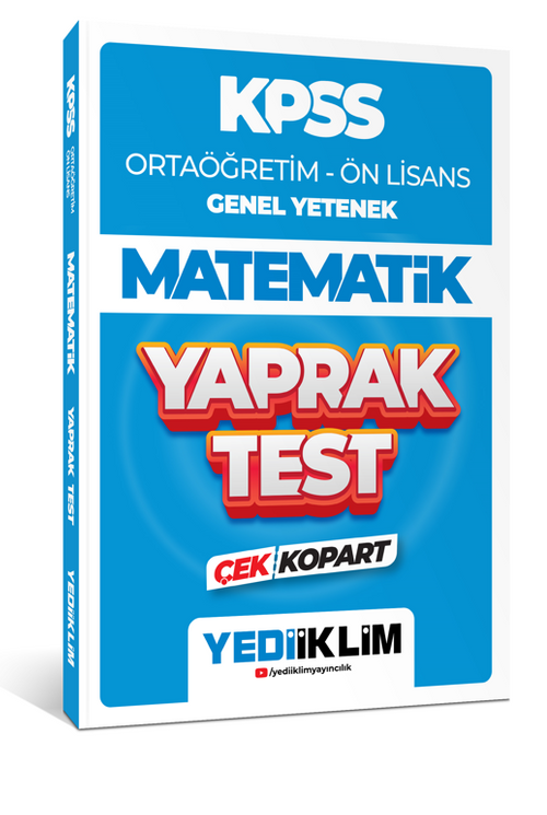 2024 KPSS Ortaöğretim - Ön Lisans Genel Yetenek Matematik Çek Kopart Yaprak Test