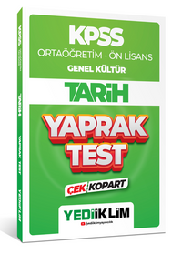 2024 KPSS Ortaöğretim - Ön Lisans Genel Kültür Tarih Çek Kopart Yaprak Test