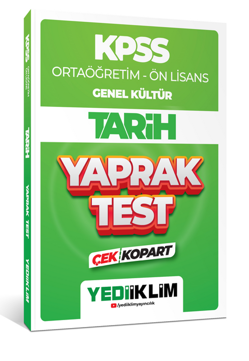 2024 KPSS Ortaöğretim - Ön Lisans Genel Kültür Tarih Çek Kopart Yaprak Test