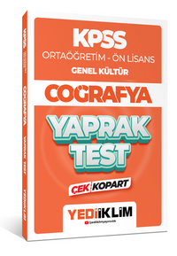 2024 KPSS Ortaöğretim - Ön Lisans Genel Kültür Coğrafya Çek Kopart Yaprak Test 