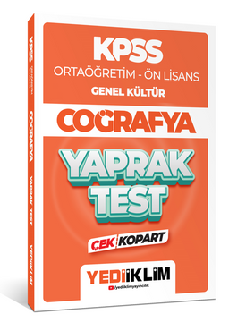 2024 KPSS Ortaöğretim - Ön Lisans Genel Kültür Coğrafya Çek Kopart Yaprak Test 