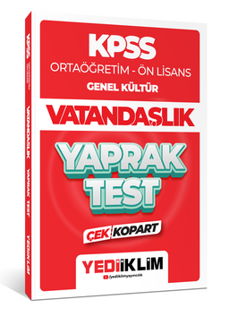 2024 KPSS Ortaöğretim - Ön Lisans Genel Kültür Vatandaşlık Çek Kopart Yaprak Test 