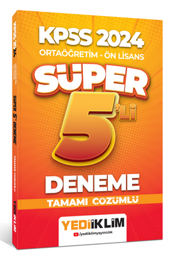 2024 KPSS Ortaöğretim - Ön Lisans Süper 5'li Deneme Tamamı Çözümlü