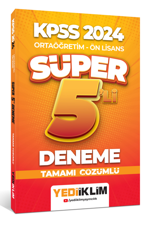 2024 KPSS Ortaöğretim - Ön Lisans Süper 5'li Deneme Tamamı Çözümlü