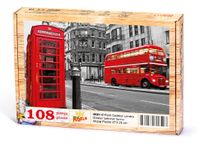 Fleet Caddesi Londra Ahşap Puzzle 108 Parça (UK01-C)