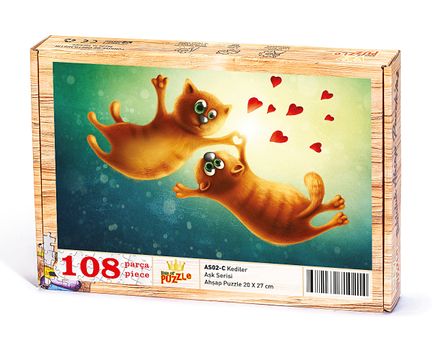 Kediler Ahşap Puzzle 108 Parça (AS02-C)