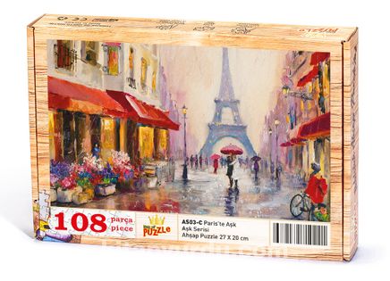 Paris'te Aşk Ahşap Puzzle 108 Parça (AS03-C)