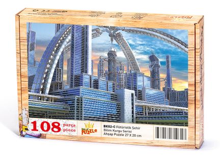 Fütüristik Şehir Ahşap Puzzle 108 Parça (BK02-C)