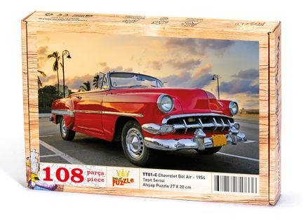 Chevrolet Bel Air - 1954 Ahşap Puzzle 108 Parça (TT01-C)