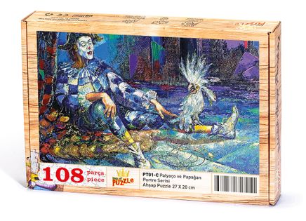 Palyaço ve Papağan Ahşap Puzzle 108 Parça (PT01-C)