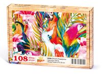 Renkli Papağanlar Ahşap Puzzle 108 Parça (HV05-C)