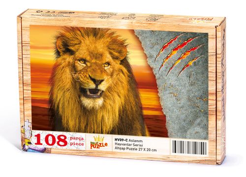 Aslanım Ahşap Puzzle 108 Parça (HV09-C)