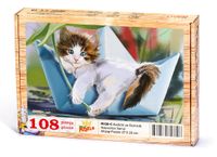Kedicik ve Gemicik Ahşap Puzzle 108 Parça (HV20-C)