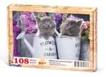 Sulama Kovasında Kedicikler Ahşap Puzzle	108 Parça (HV26-C)