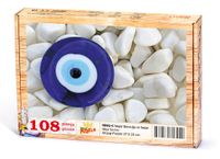 Nazar Boncuğu ve Taşlar Ahşap Puzzle 108 Parça (OB02-C)