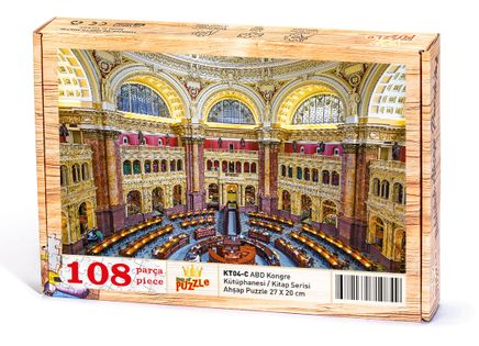 ABD Kongre Kütüphanesi Ahşap Puzzle 108 Parça (KT04-C)