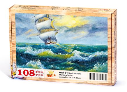 Yelkenli ve Deniz Ahşap Puzzle 108 Parça (MZ01-C)