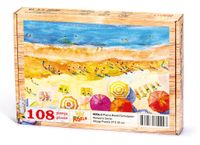 Plaj ve Renkli Şemsiyeler Ahşap Puzzle 108 Parça (MZ04-C)