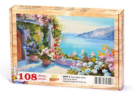 Taraçadan Sahil Ahşap Puzzle 108 Parça (MZ05-C)