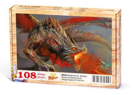 Ejderha ve  Şövalye Ahşap Puzzle 108 Parça (MF02-C)