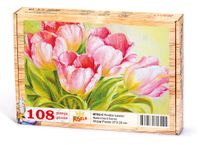 Pembe Laleler Ahşap Puzzle 108 Parça (NT03-C)