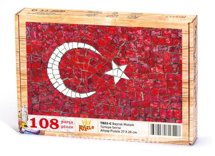 Bayrak Mozaik Ahşap Puzzle 108 Parça (TR03-C)