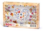 Çiçekli Kalp Ahşap Puzzle 204 Parça (AS01-CC)