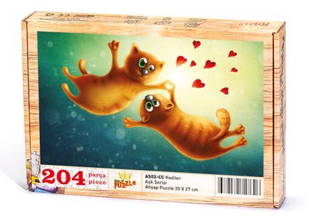 Kediler Ahşap Puzzle 204 Parça (AS02-CC)