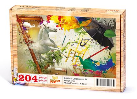 Çerçevedeki At Ahşap Puzzle 204 Parça (KJ02-CC)